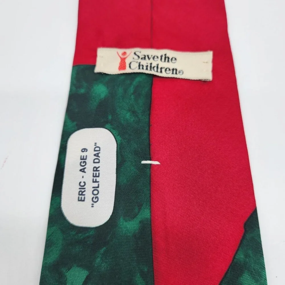 Save The Children Golf Tie Golfer Dad Tie‎ Necktie 57